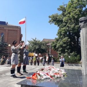 Współpraca przy zadaniach patriotycznych na Opolszczyźnie polskich harcerzy z Litwy i Ukrainy